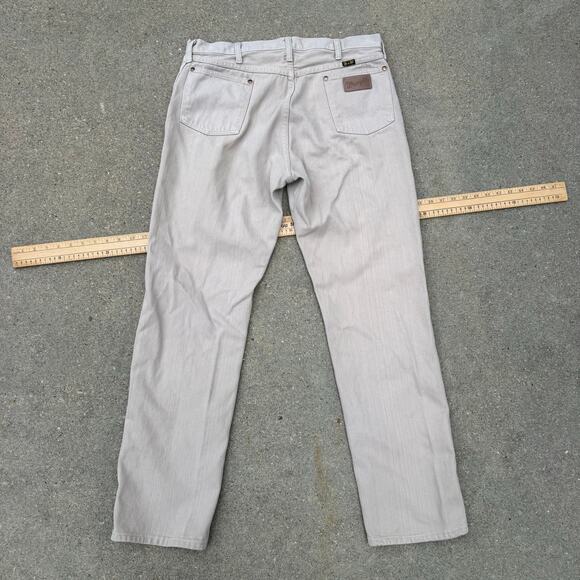 Vintage 90s Wrangler 13MWZTN Cowboy Cut Original Fit Tan Jeans 36x34 - Picture 3 of 9